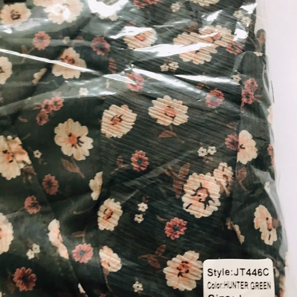 NWT Reset by Jane Floral Print LONG Sleeve Chiffon Wrap CROP TOP, S,M,L - Picture 2 of 4